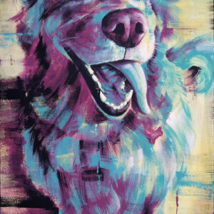 Golden Retriever Dog Portrait Painting 2